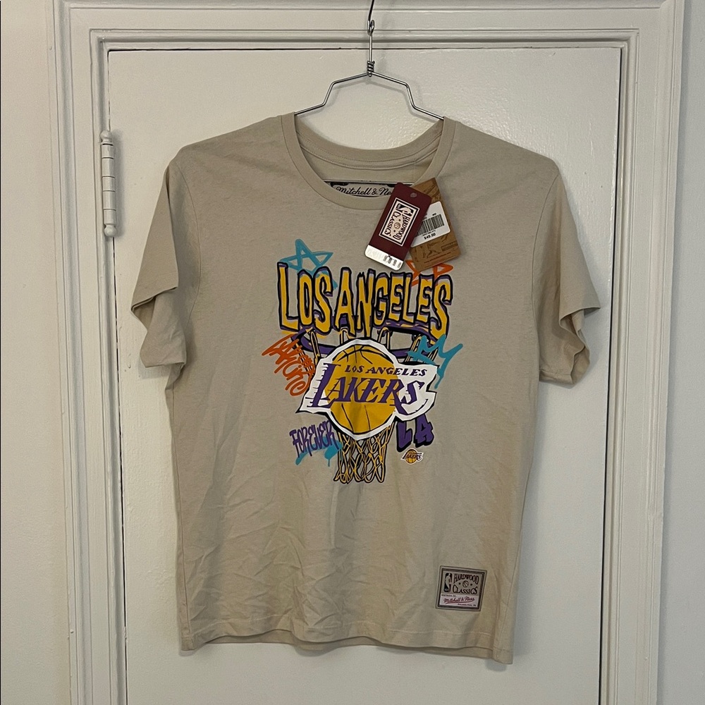 Mitchell & Ness Beige Los Angeles Lakers Tee
